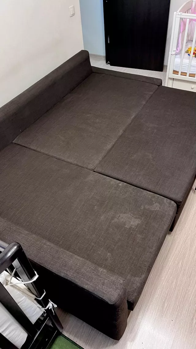 Light sofa refresh before cleaning