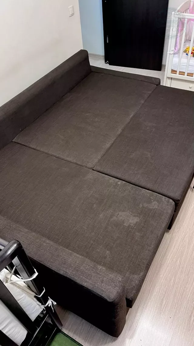 Light sofa refresh before cleaning