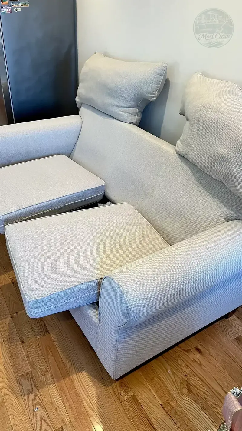 Upholstery stain removal after cleaning